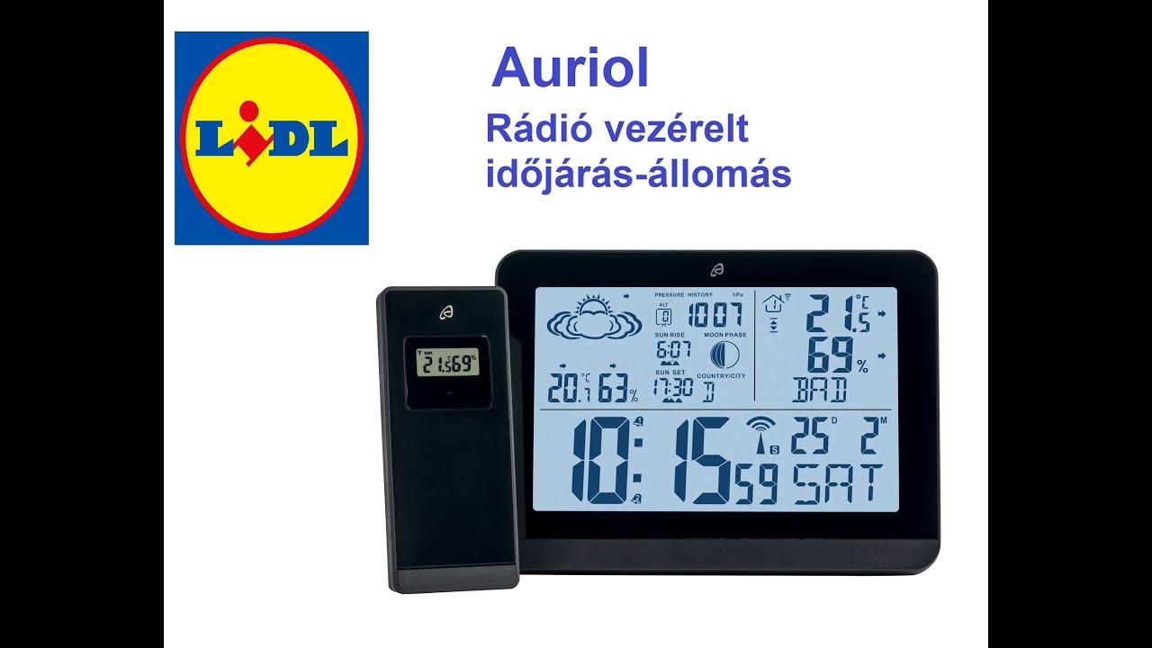 Auriol rádió vezérelt időjárás-állomás - Aldi-s, Lidl-s cuccok #3 #lidl # Auriol #weatherstation - YouTube