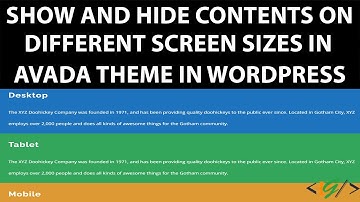 Show and Hide Contents on Different Screen Sizes like Desktop, Tablet and Mobile View in Avada Theme