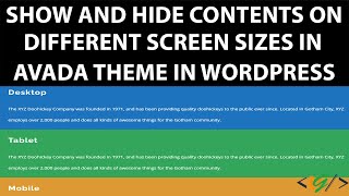 Show and Hide Contents on Different Screen Sizes like Desktop, Tablet and Mobile View in Avada Theme