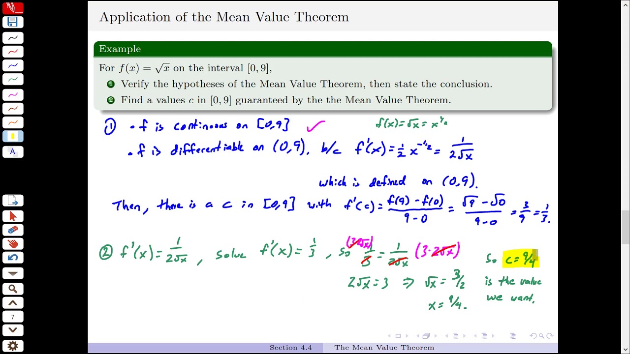 Section 4.4 - The Mean Value Theorem - YouTube