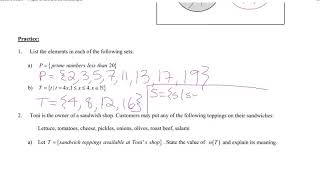1  Types of Sets and Set Notation