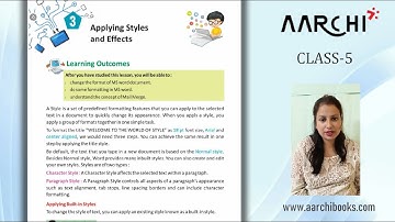 APPLYING STYLES AND EFFECTS | CH-3 | COMPUTER-5