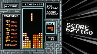 NES Tetris - 627,160 on 29 Start (PB) with ROLLING