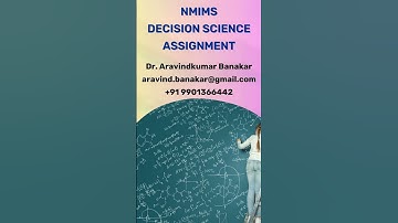 NMIMS  DECISION SCIENCE ASSIGNMENT