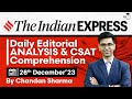 Indian Express Editorial Analysis by Chandan Sharma | 26 December 2023 | UPSC Current Affairs 2023