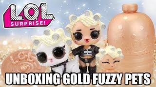 Unboxing GOLD LOL SURPRISE FUZZY PETS | L.O.L. Makeover Series 5 Rare Pet | Glitterati LOL Pets