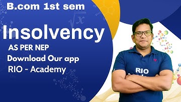 B.com Financial accounting | Insolvency | day-1