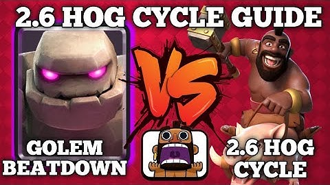 2.6 Hog Cycle Guide - 2.6 hog cycle Vs Golem Beatdown - How to win against golem deck with Hog cycle