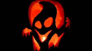 Ghost Pumpkin Lantern \/ Halloween Carving, Jack O'Lantern, Food Art