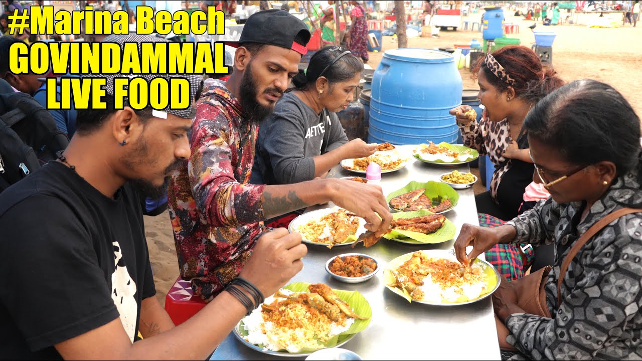 Chennai Marina Beach Food | Govindammal Live Food | Non Veg Meal 60