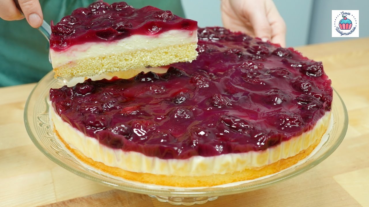 ⚡Сметанный пирог с вишней, когда всё выпекается вместе!🍰🍒 Традиционный немецкий пирог😊