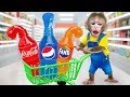 Kiki monkey go shopping frozen honey jelly bottle 24 hours with no budget  kudo animal kiki