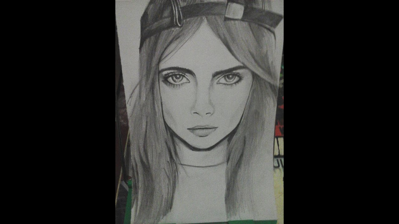 Cara Delevingne Portrait Drawing (Timelapse) 