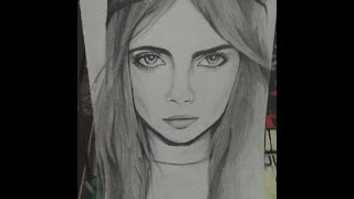 Cara Delevingne Portrait Drawing (Timelapse)