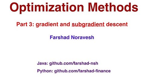 Part 3: Gradient and subgradient descent.