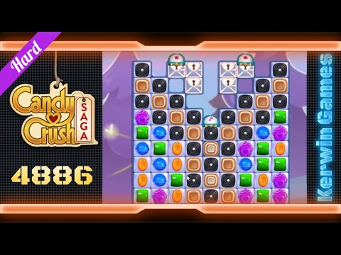 Candy Crush Saga Level 4886 - Hard Level - No Boosters