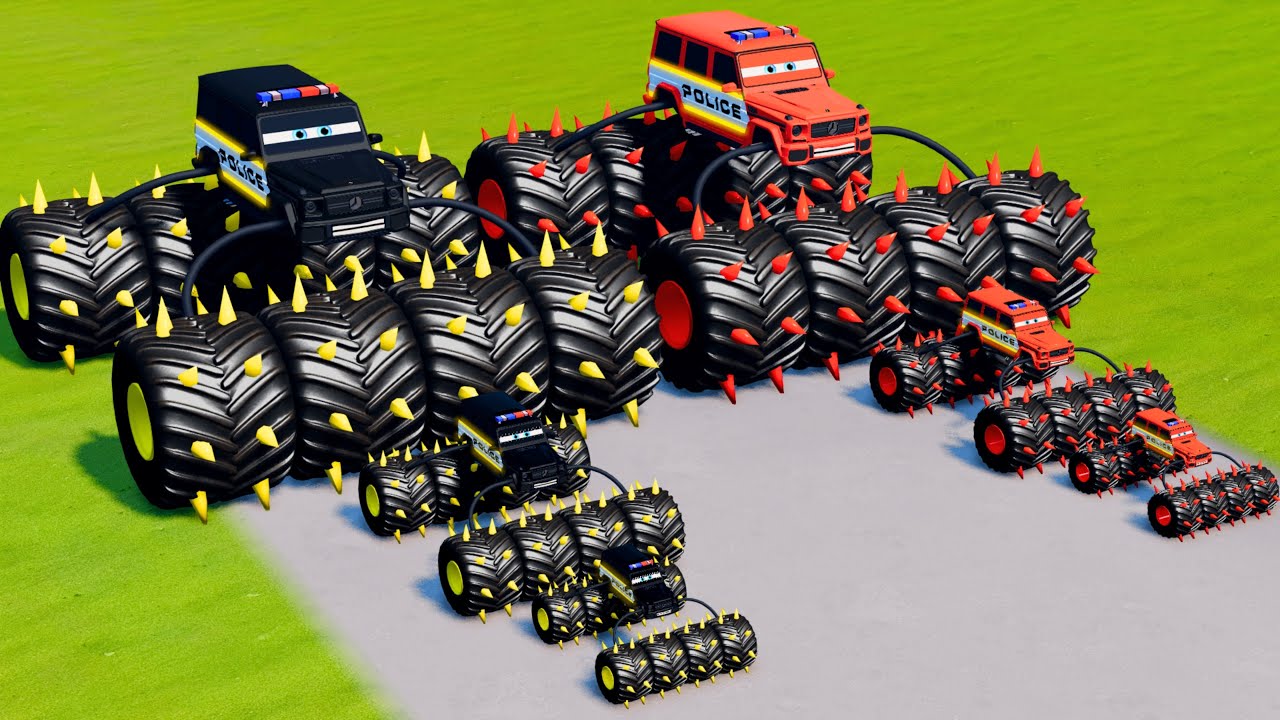 Big & Small McQueen Cops VS Train | BeamNG.drive