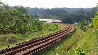 Berbagai arah Tikungan Besar Cinangka Rel single kereta api