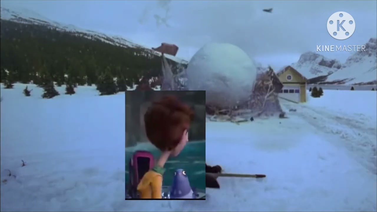 Walter Beckett and tramp the dog in Nickelodeon movies logo snow day variant