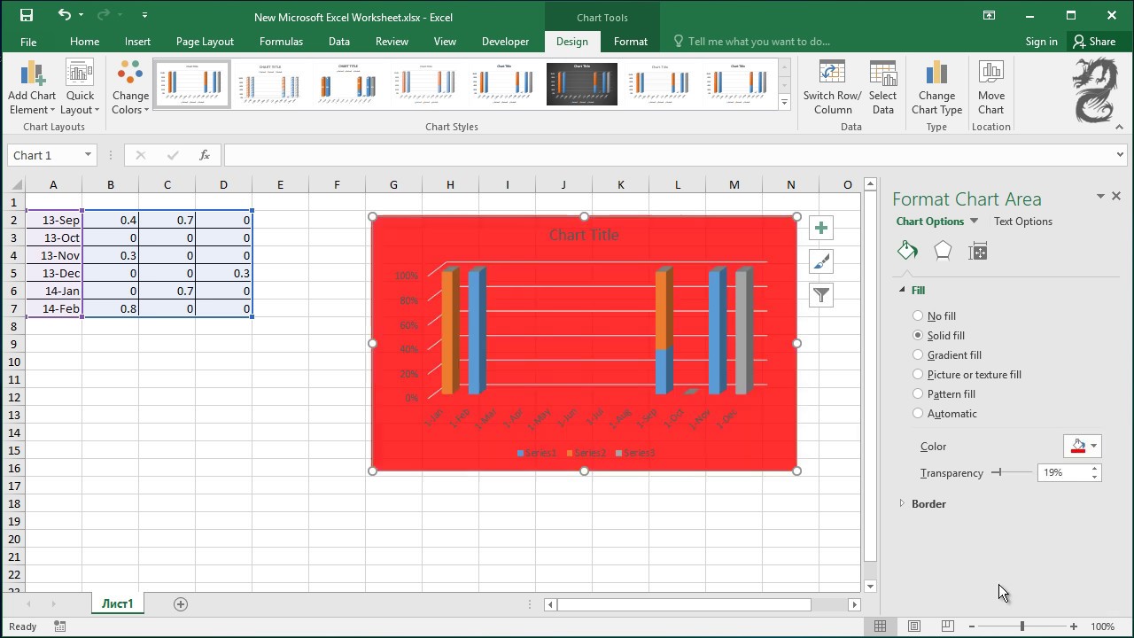 How to Change the Background of an Excel Chart YouTube