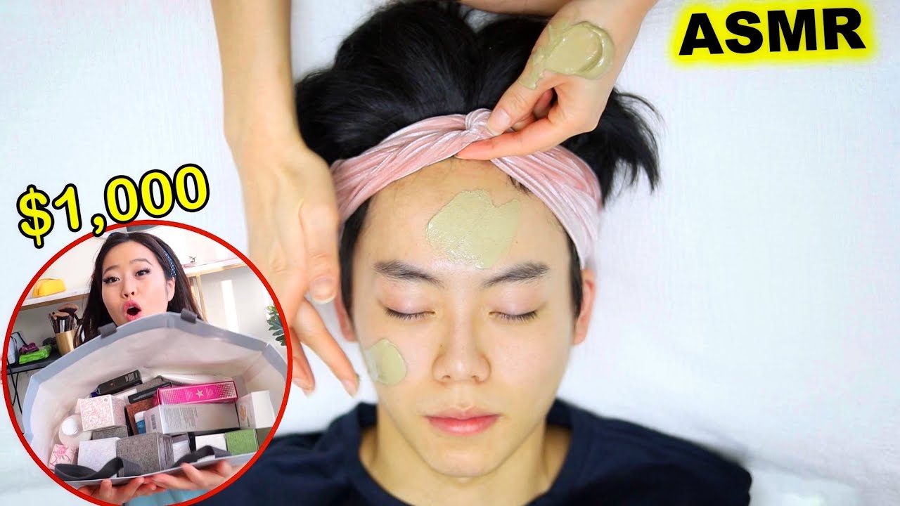 Trying ASMR FACIALS + $1000 SKINCARE HAUL