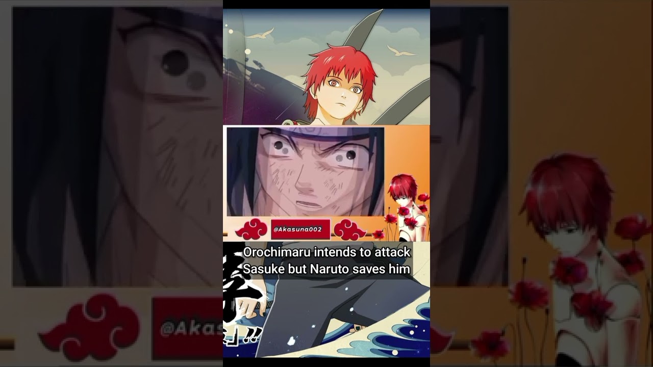 Orochimaru intends to attack Sasuke but Naruto saves him 