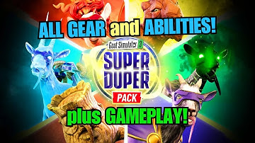 ALL GEAR and ABILITIES! SHOWCASE and GAMEPLAY! Goat Simulator 3 Super Duper Pack DLC - Superheroes!