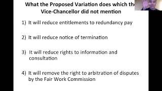 Details Professor Joo Cheong Tham on the proposed variations to the UniMelb Enterprise Agreement News