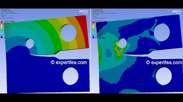 ANSYS WB Static FEA - SMART (XFEM like) crack growth arrest methods using stop holes (v1, trial)