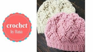 Cappellino con punto treccia all'uncinetto by Oana - YouTube