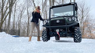 We got a NEW UTV! Snow Plowing and Trail Riding with The Kubota Sidekick RTV XG850 Video #1022