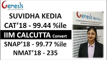 CAT18 IIMC Convert SUVIDHA KEDIA from Genesis Mentors Interview