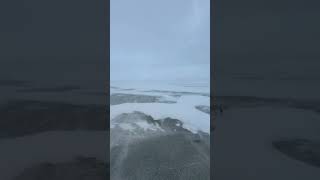 Got into strong snow storm while ice fishing
