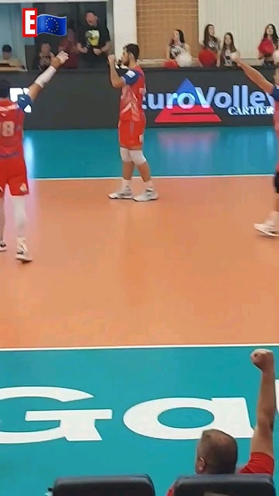 Rom niei Double Block In Volleyball Match CEV LEAGUE CHAMPIONS rom-niei-double-block-in-volleyball-match-cev-league-champions