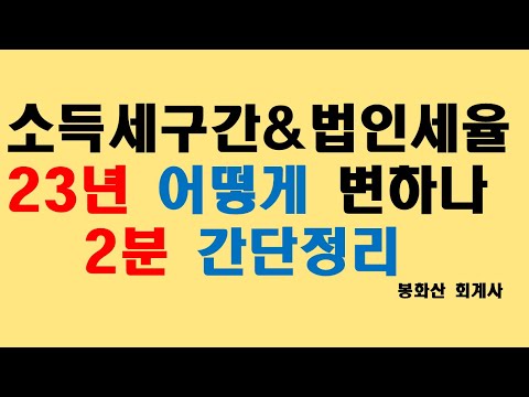   2023년 소득세와 법인세 변경