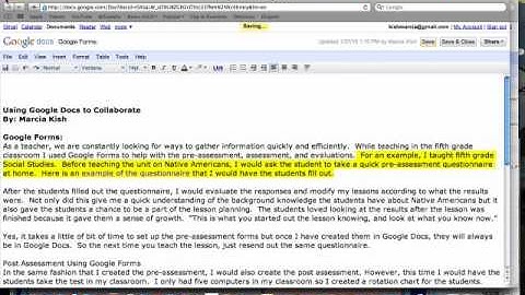 Google Docs as a Collaborative Tool