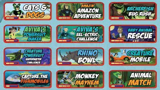 Wild Kratts Games: Amazon Adventure, Baby Animal Rescue, Creature Powersuit, Cats and Dogs, Disc screenshot 2
