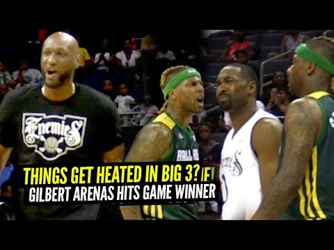 Gilbert Arenas Hits GAME WINNER In Big 3 Debut!! Enemies COMEBACK Win vs Ball Hogs!