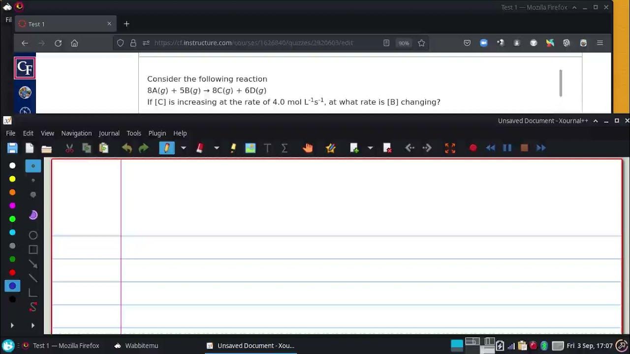 8A + 5B → 8C + 6D If [C] is increasing at the rate of 4.0 mol L-1s-1 ...