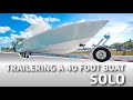 Putting a 40 FOOT BOAT on a trailer SOLO! - Boat trailering & Boating for Beginners.