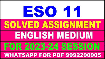 eso 11 solved assignment 2023-24 | eso 11 solved assignment in english 2024 | eso 11 2024