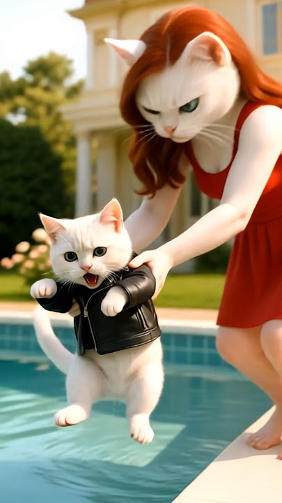 🐱💦 Kitten Got Thrown in the Pool After DESTROYING Mom’s $10,000 Designer Bag!