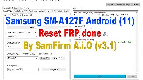 One Click Samsung SM A127F Android 11 Reset FRP done By SamFirm A.i.O (v3.1)