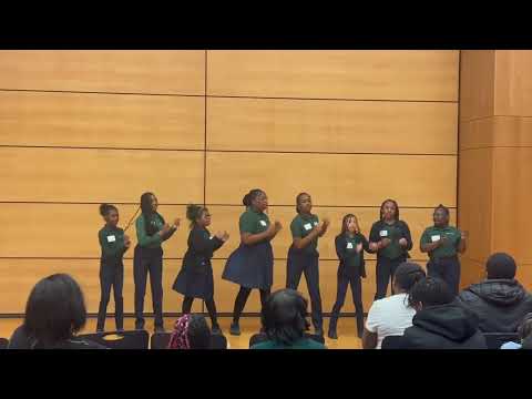 Brooklyn Jesuit Prep's Drama Club performing at our Black History Month Celebration