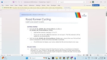 Illustrated Excel 365 | Module 4: SAM Project A Road Runner Cycling
