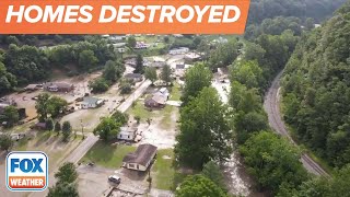 Watch: Drone Video Shows Major Damage From Flooding In Buchanan County, VA