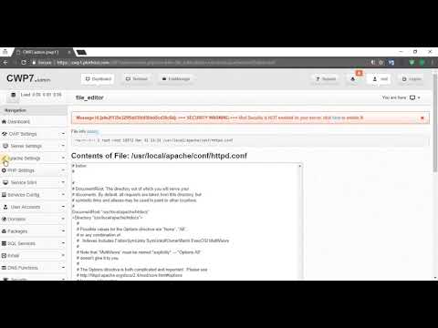 CWP - Apache Configuration, Status & Include Conf
