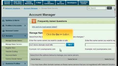 NetworkSolutions.com Registering name servers By Host4Go Tutorials