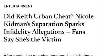 Cheater, cheater. Keith Urban and Nicole Kidman 
