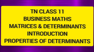 TN Class 11 Business Maths Matrices & Determinants, Properties of Determinants